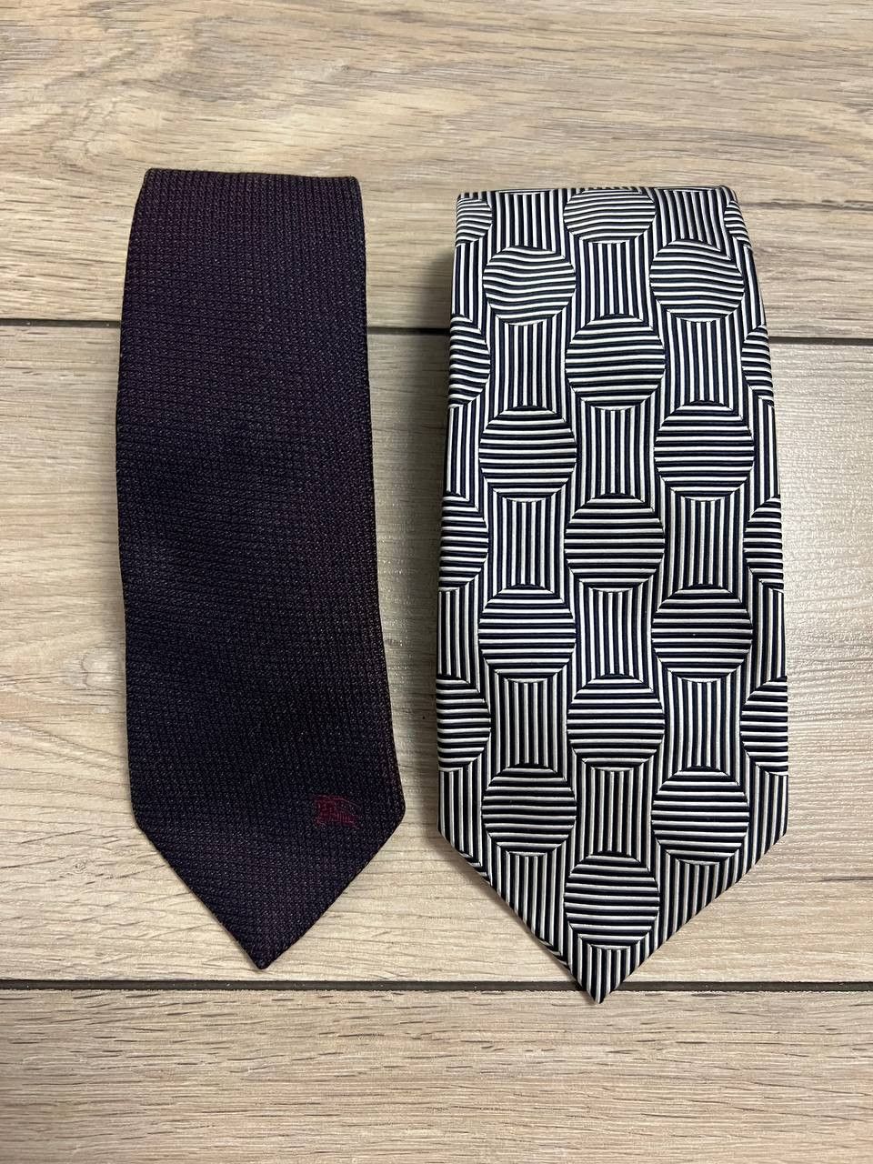 Burberry Lot of 2 Burberry London Tie Ties Hand Made Luxury Size ONE SIZE - 6 Thumbnail
