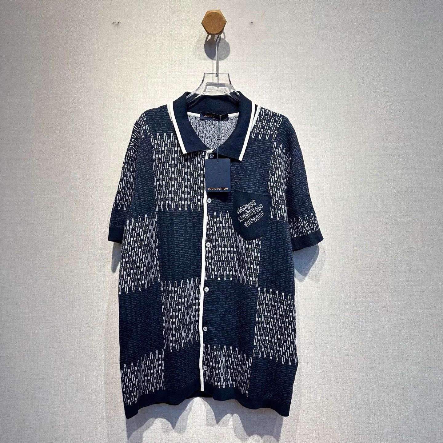 Louis Vuitton LV Damier short-sleeve knit shirt XL Size US XL / EU 56 / 4 - 1 Thumbnail
