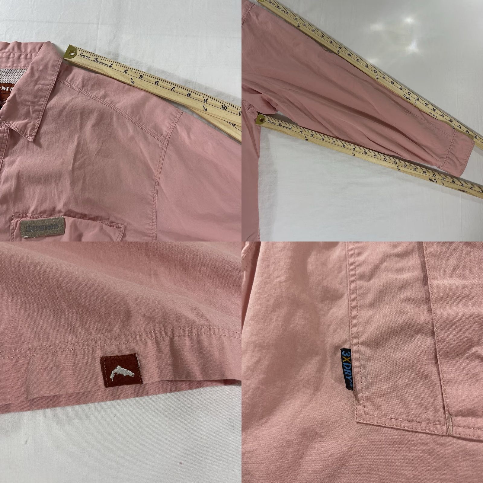 Pinko Simms Button-Up Shirt L Pink Long Sleeve Cotton Solid Anglers Fly Fishing Vintage: No Size US L / EU 52-54 / 3 - 8 Thumbnail