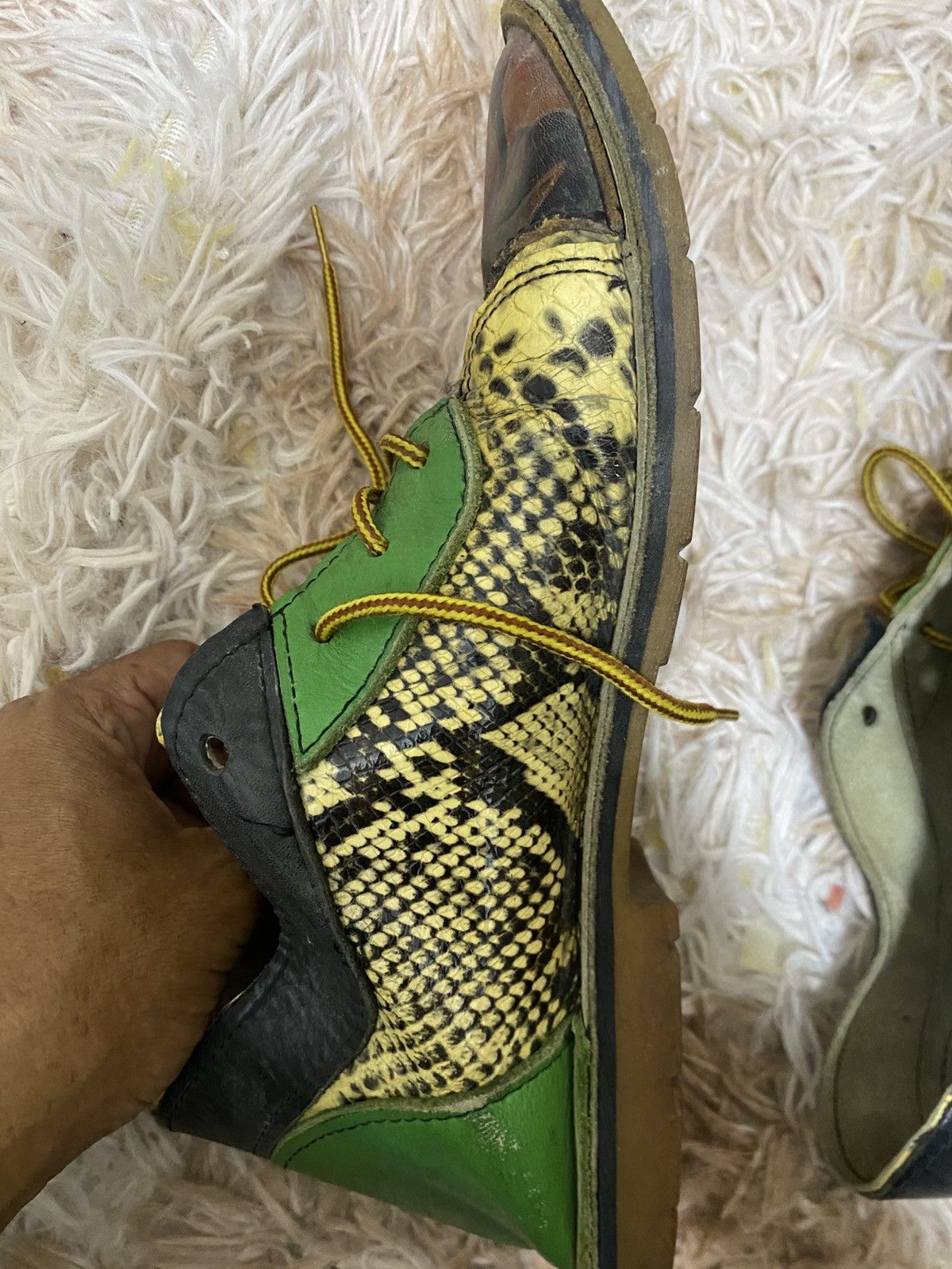 Other Custom Snakeskin-Style Leather Vibram Sole Lace-Up Shoes Size US 7.5 / EU 40-41 - 4 Thumbnail