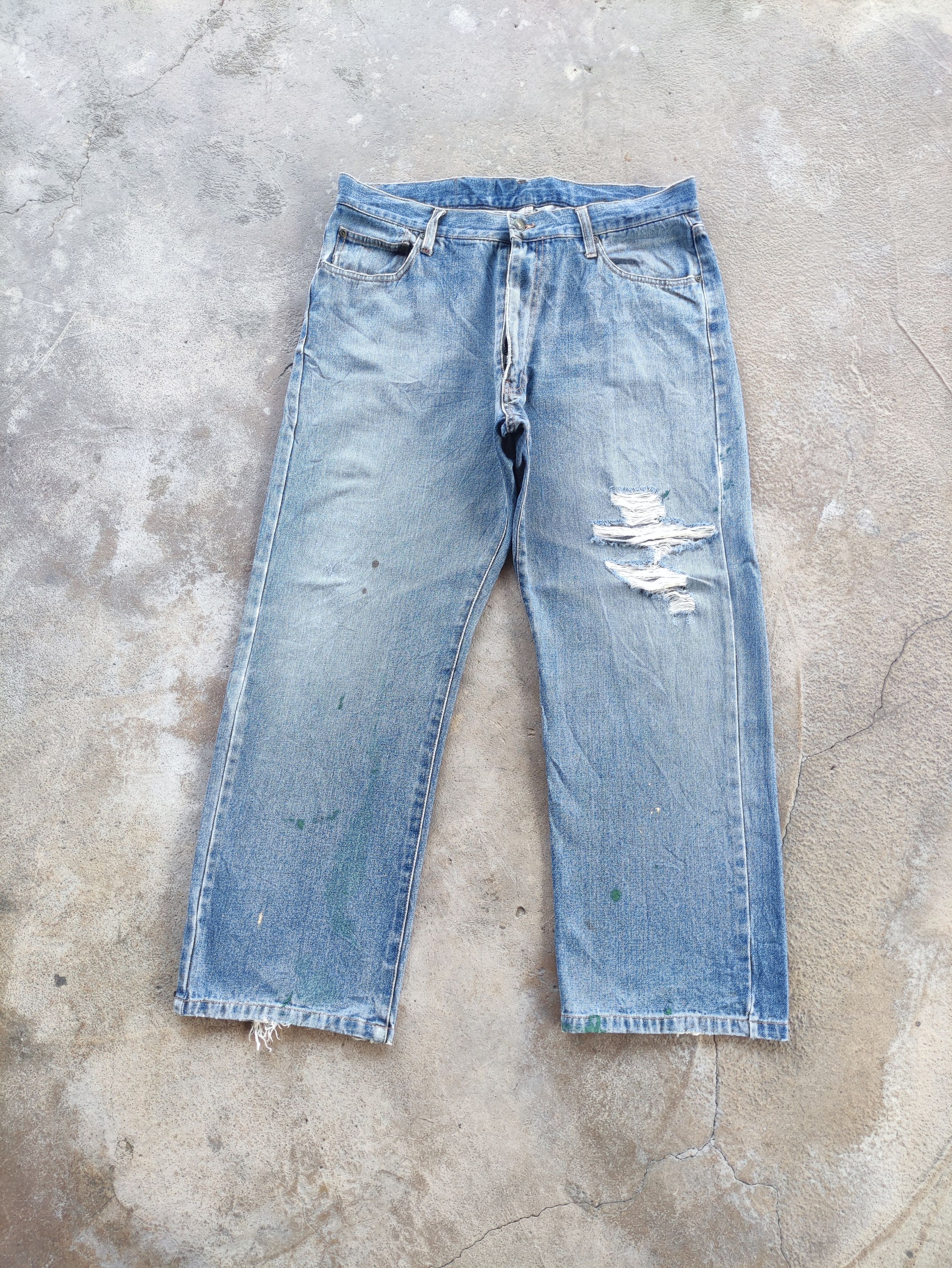 Japanese Brand W34 Vintage Japanese Baggy Jeans Distressed Faded Pants Size US 35 - 2 Thumbnail