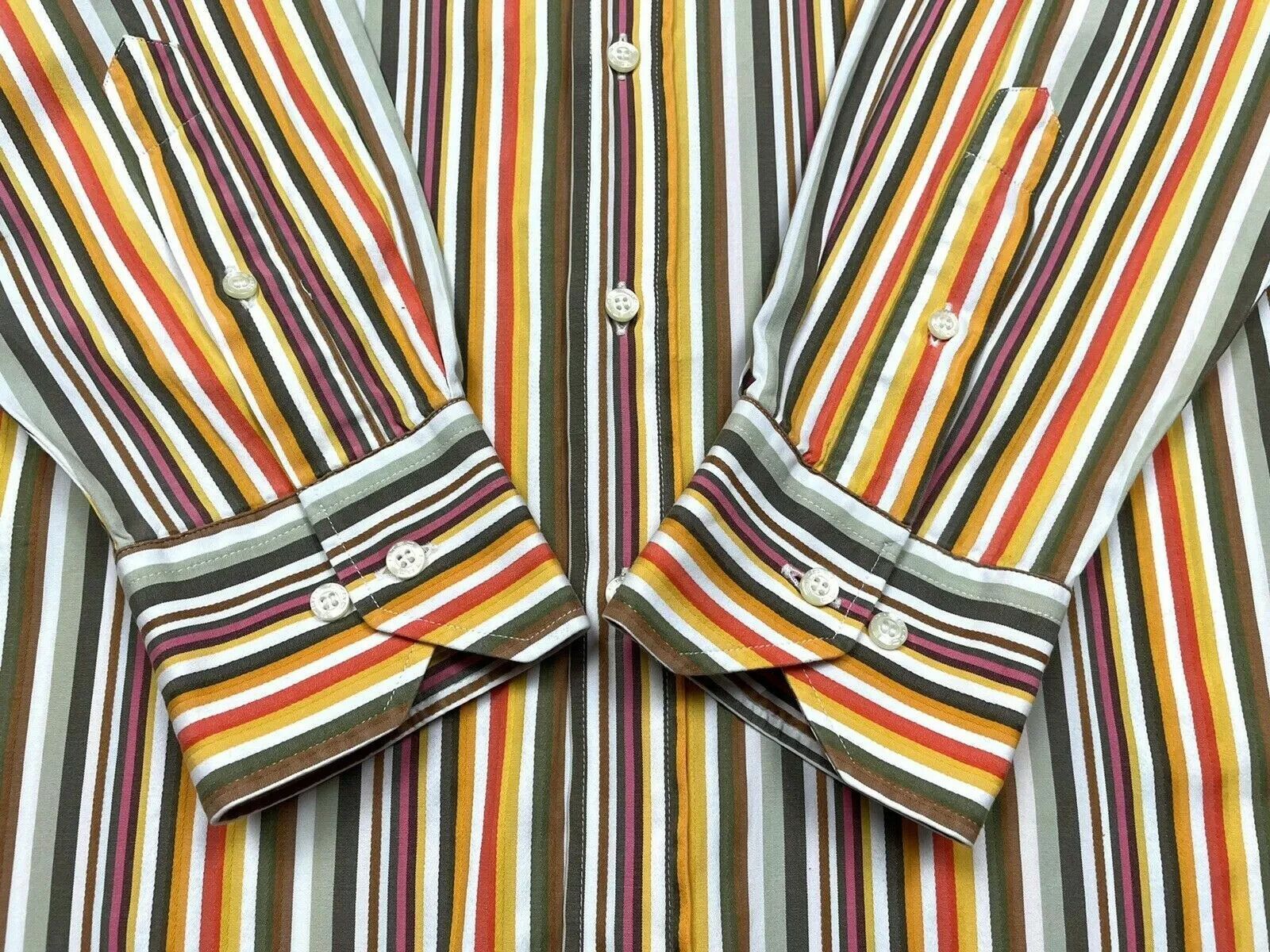 Etro ETRO Men’s Stripped Shirt Orange Size 41 Size US XL / EU 56 / 4 - 11 Thumbnail