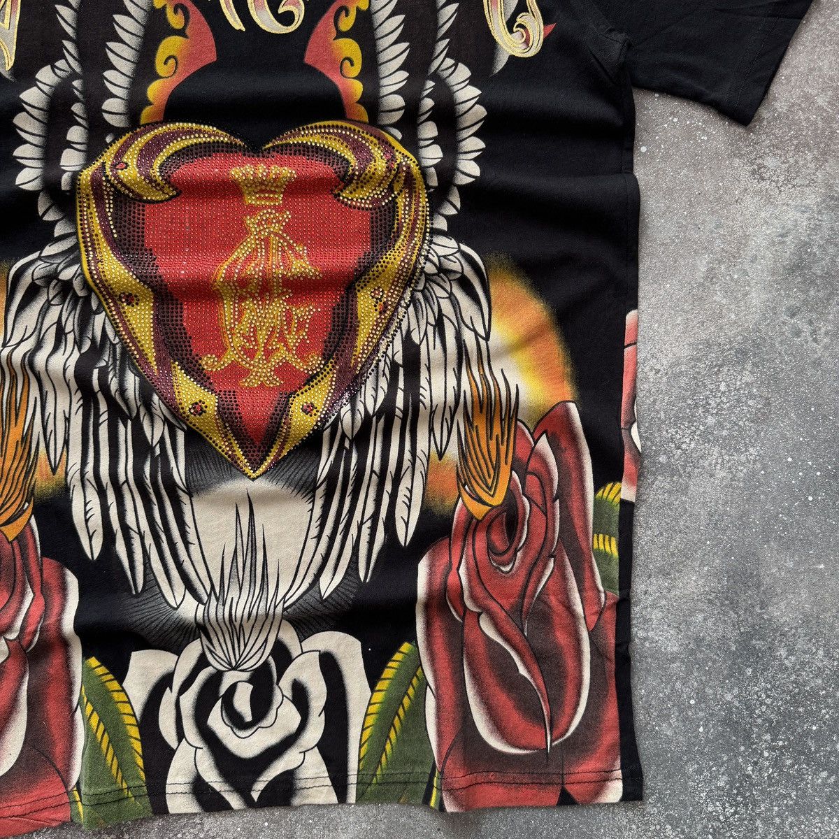 Ed Hardy Christian Audigier Y2K Rhinestones Virgin Maria T-Shirt Size US L / EU 52-54 / 3 - 7 Thumbnail