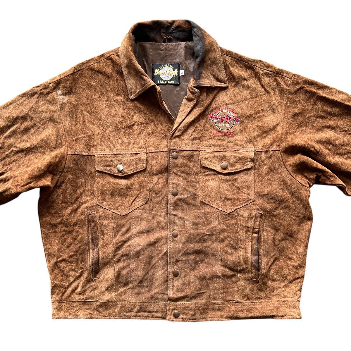 Hard Rock Cafe Vintage Hard Rock Hotel Las Vegas Suede Leather Jacket Size US L / EU 52-54 / 3 - 5 Thumbnail