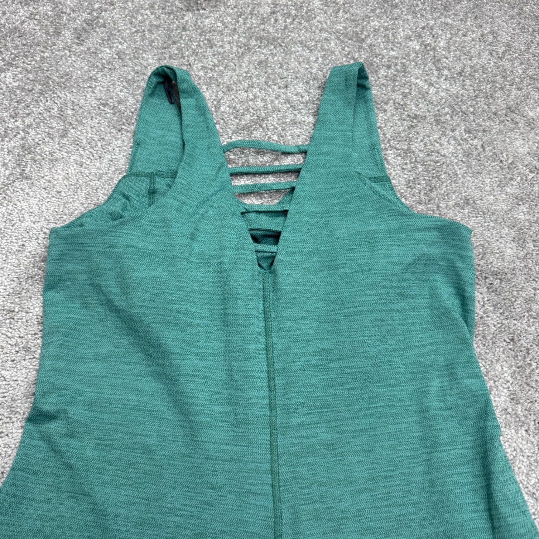 Toad&Co Toad&Co Tech Tomboy A-Line Tank Dress Women M Green Sleeveless Zip Pocket V-Neck Casual Knit Lightweight Pockets Solid Short Dress Size M / US 6-8 / IT 42-44 - 4 Thumbnail