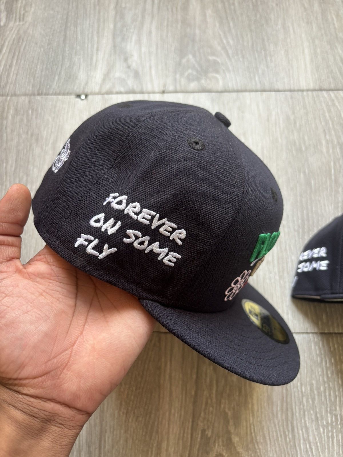 New Era Jae Tip Navy New Era Fitted Hat Uptown Grows Flowers Size ONE SIZE - 7 Thumbnail
