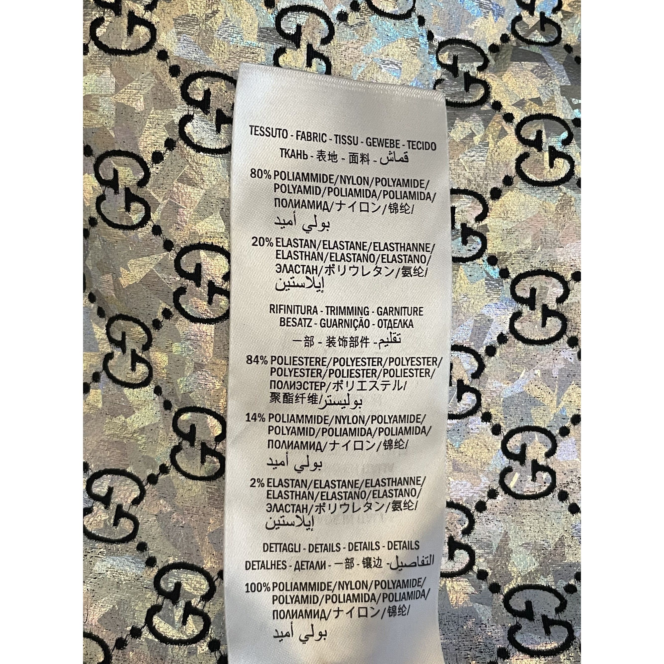 Gucci Gucci GG Logo Holographic Track Jacket With Zip Closure & St Size L / US 10 / IT 46 - 11 Thumbnail