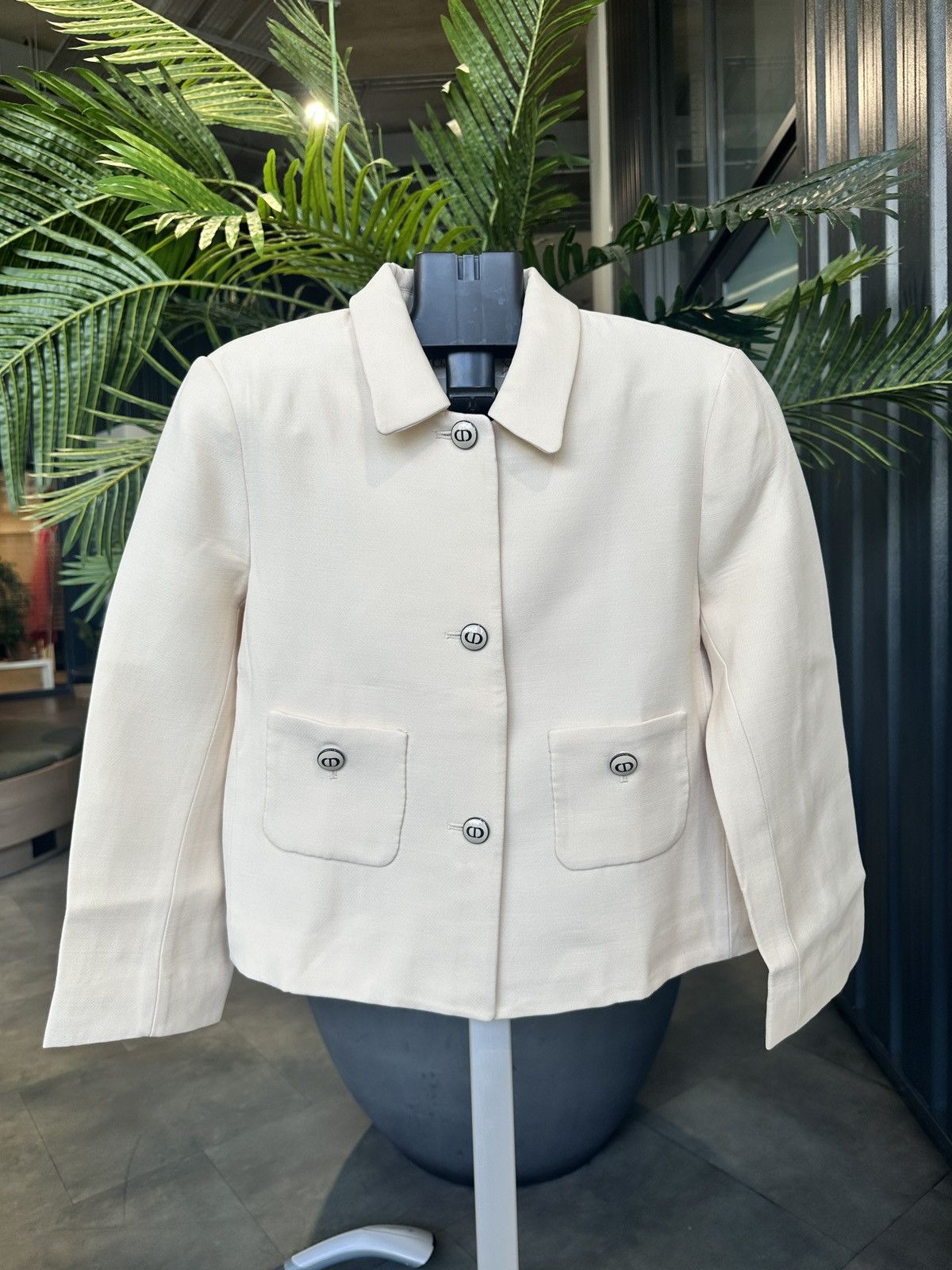 Dior Christian Dior Beige wool mixed mulberry silk Jacket. Size M / US 6-8 / IT 42-44 - 1 Thumbnail