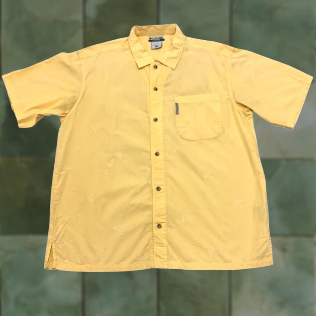 Vintage Columbia Shirt Mens Large Yellow Short Sleeve Button Up Casual Outdoor Size US L / EU 52-54 / 3 - 1 Thumbnail
