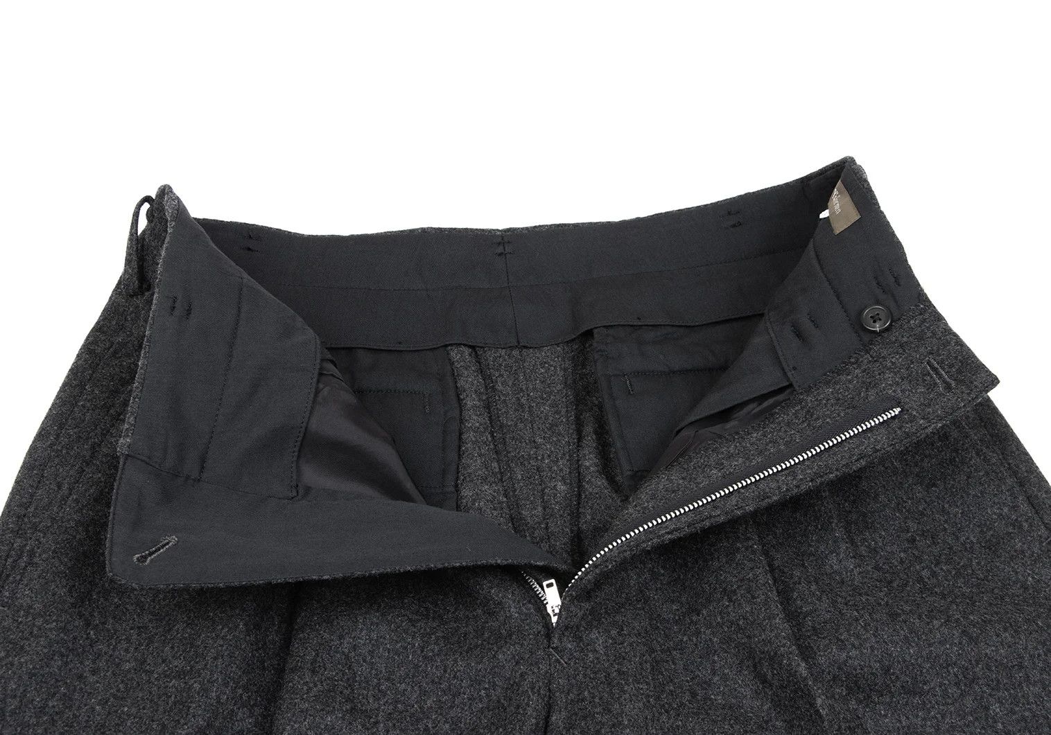 Y's for Men Melton Wool Two-Tuck Pants in Gray Size US 32 / EU 48 - 4 Thumbnail
