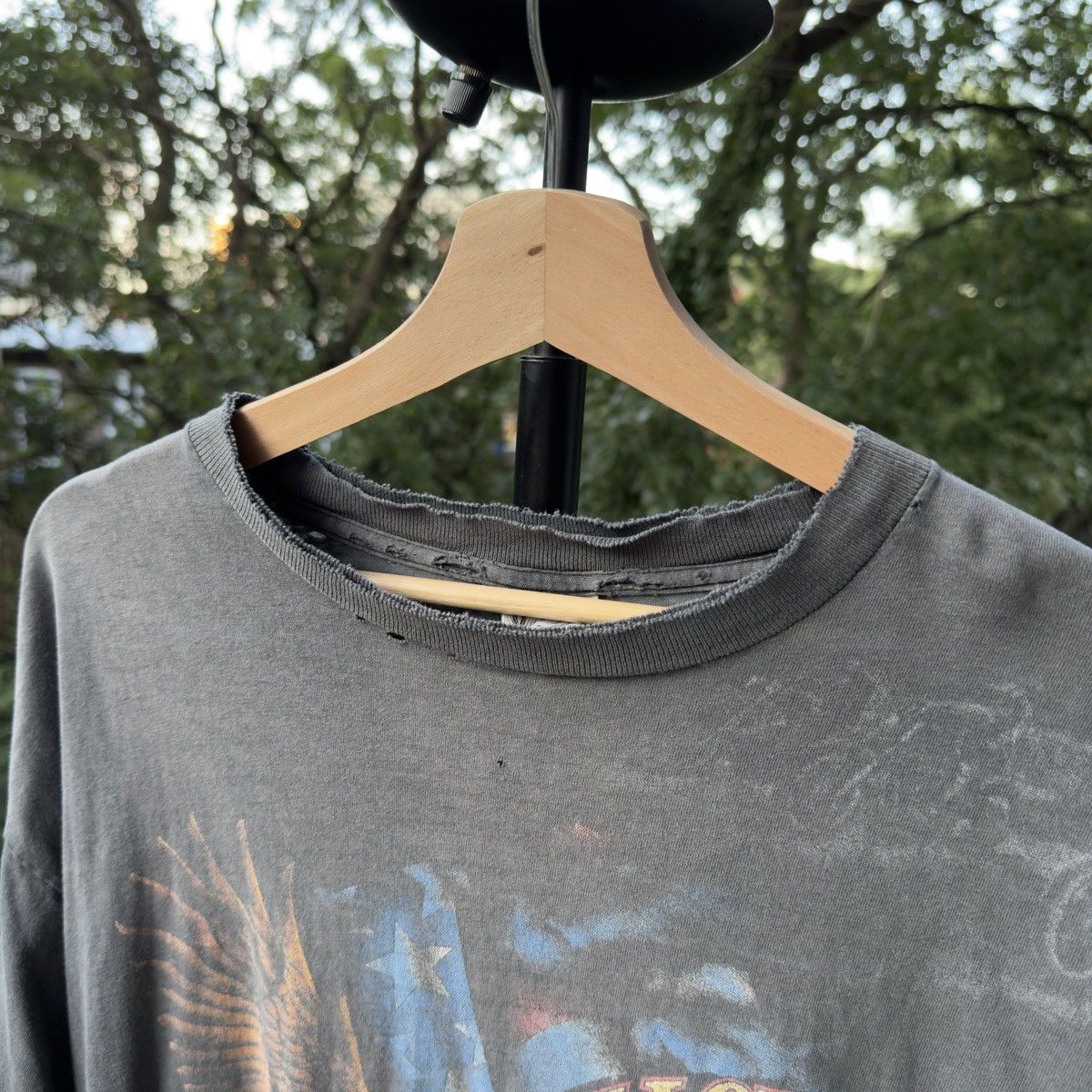 Harley Davidson 90s Thrashed Faded Single Stitch Biker Tee ERD Grunge Size US XL / EU 56 / 4 - 3 Thumbnail