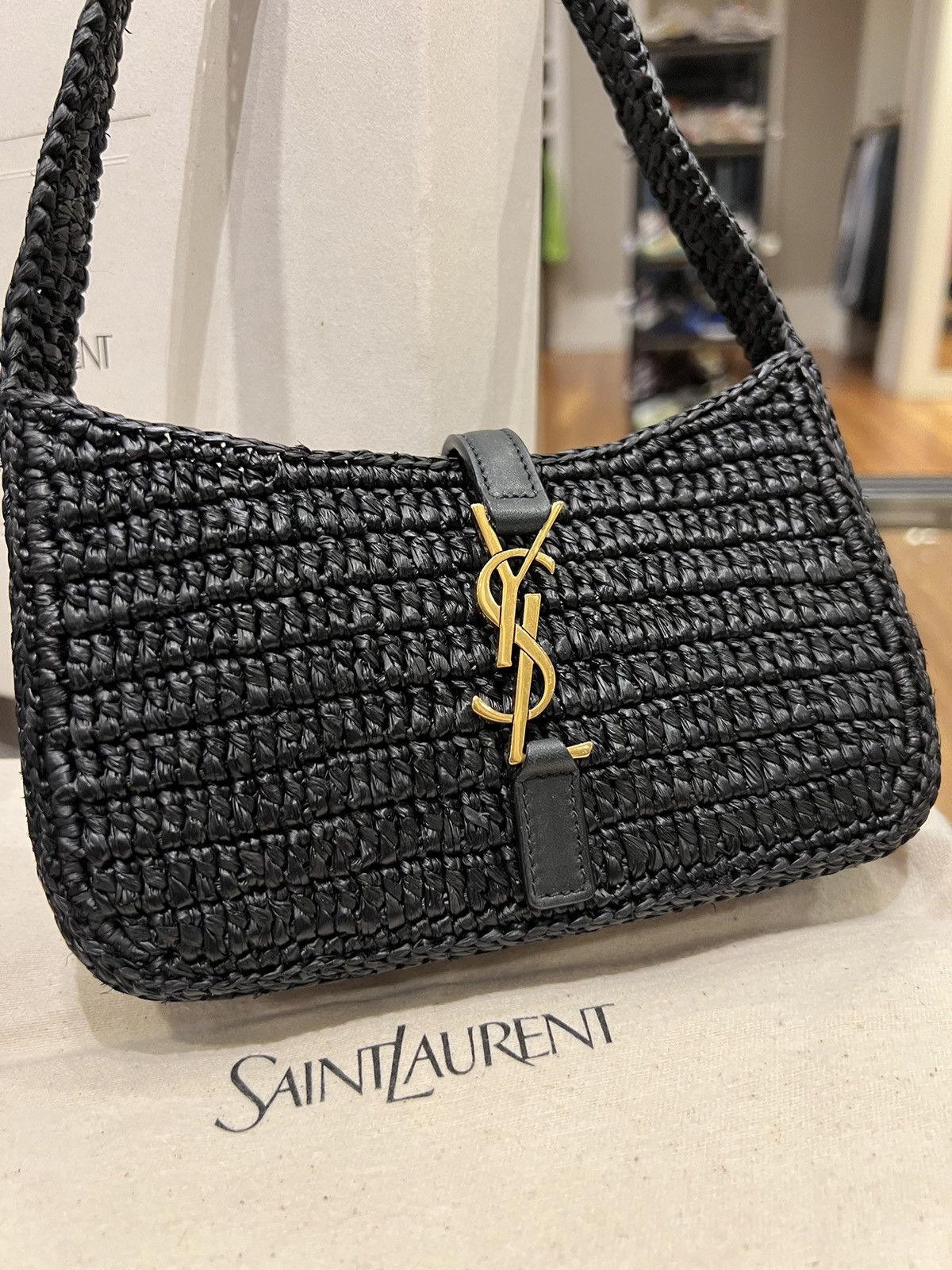 Saint Laurent Paris Saint Laurent YSL Le 5 à 7 Mini Raffia Shoulder Bag Size ONE SIZE - 2 Thumbnail