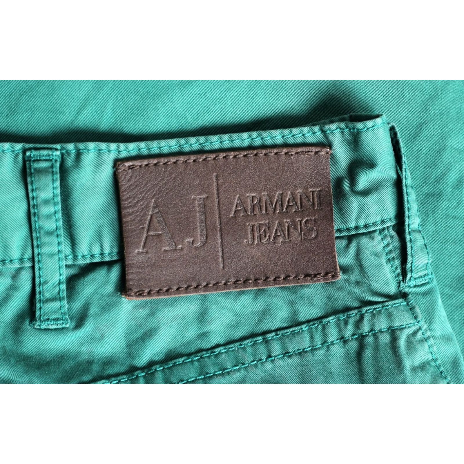 Vintage ARMANI JEANS Trousers Pants Men Green Regular Fit Size W31 L33 DZ6286 Size US 31 - 4 Thumbnail