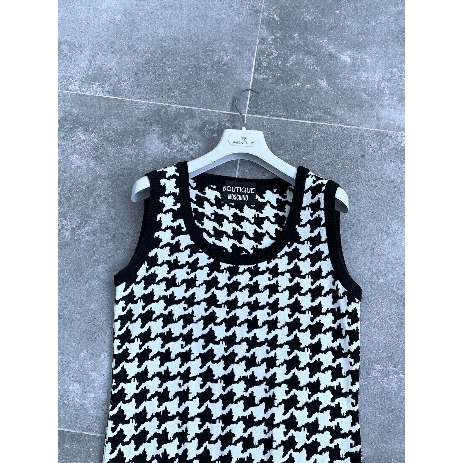 Moschino Womens MOSCHINO Houndstooth Vest Cardigan Top S-M US 6 EU 38 Size M / US 6-8 / IT 42-44 - 2 Thumbnail