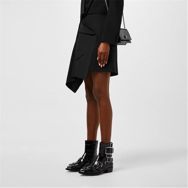 Alexander McQueen o1g2r1mq0824 Punk Buckle Boots in Black & Silver Size US 8 / IT 38 - 5 Thumbnail