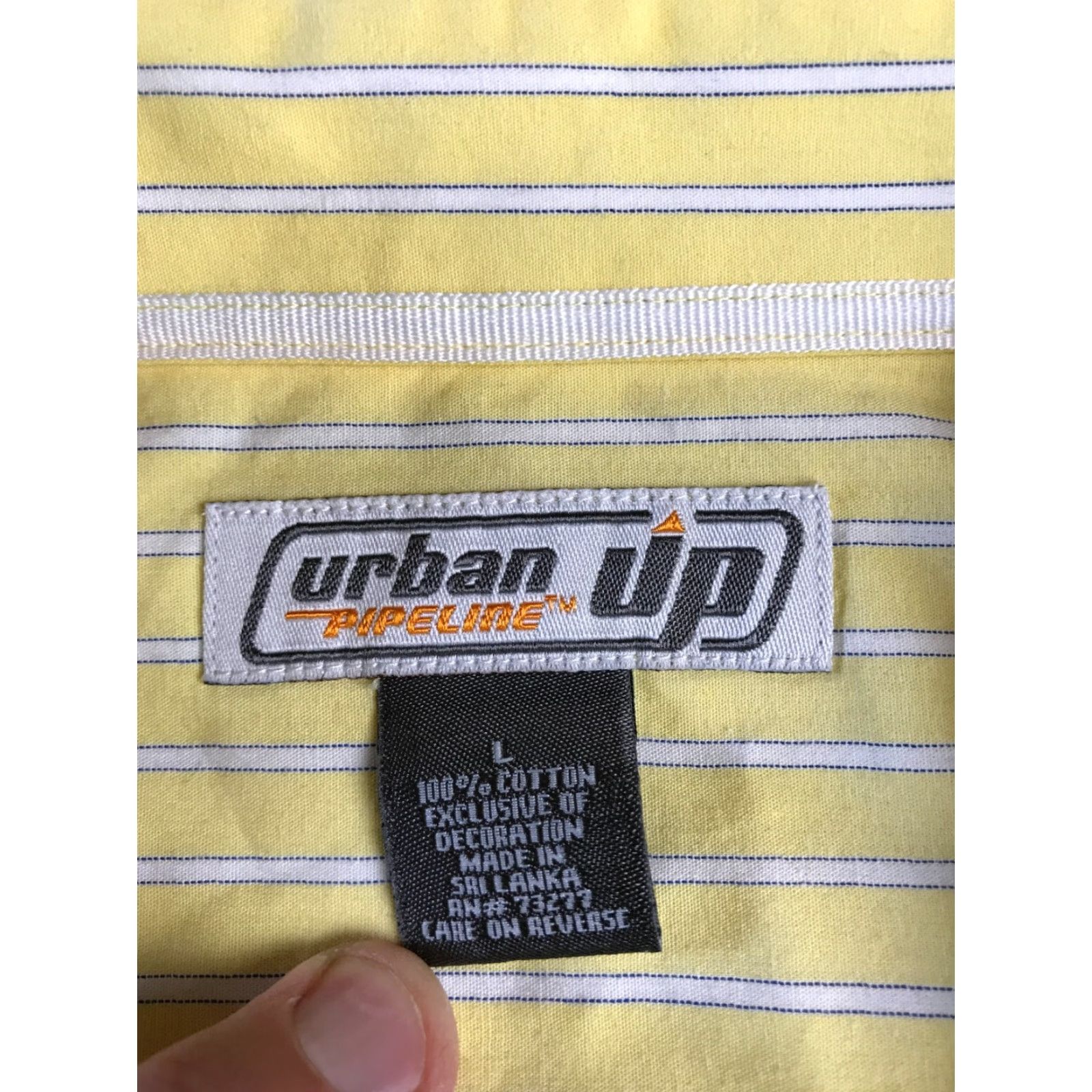 Vintage Urban Pipeline Shirt, Men's Large, Striped, Button Up, White Yellow, NWT Size US L / EU 52-54 / 3 - 5 Thumbnail