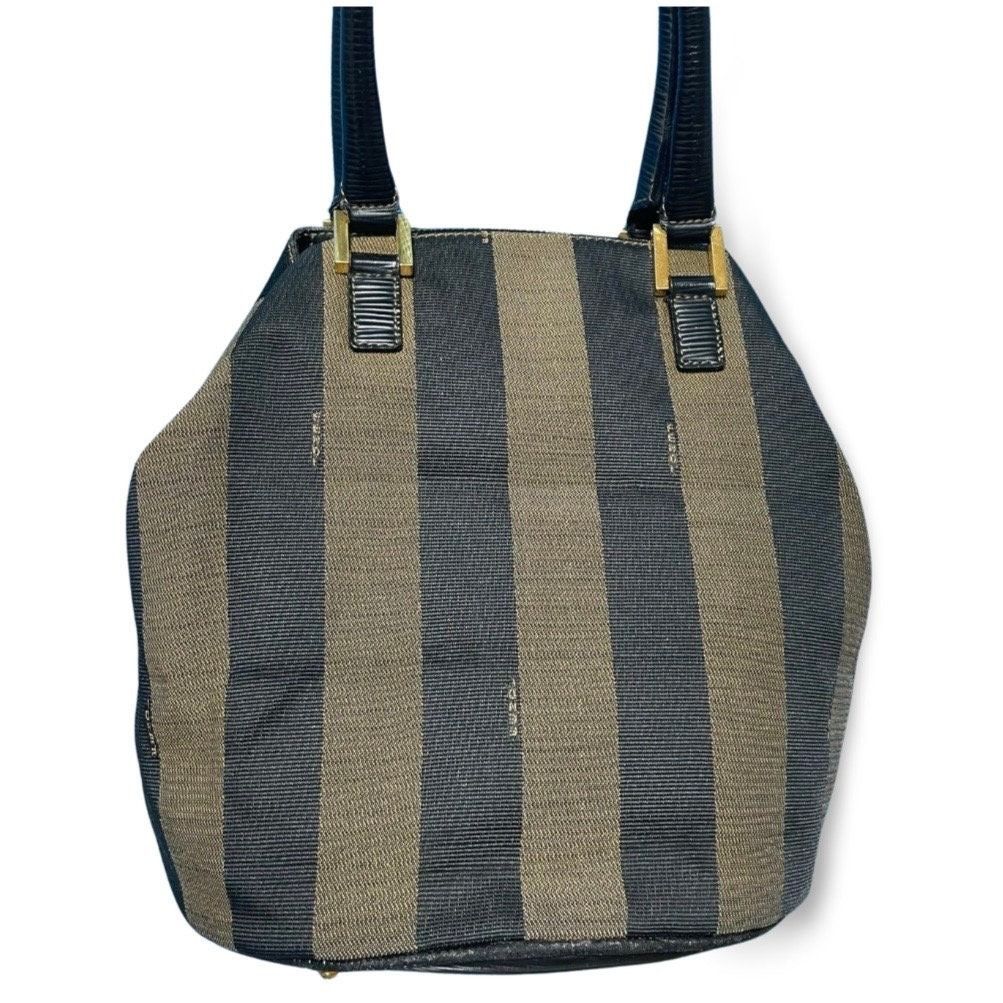 Fendi Vintage FENDI pecan stripe jacquard fabric tote bag, handbag Size ONE SIZE - 5 Thumbnail