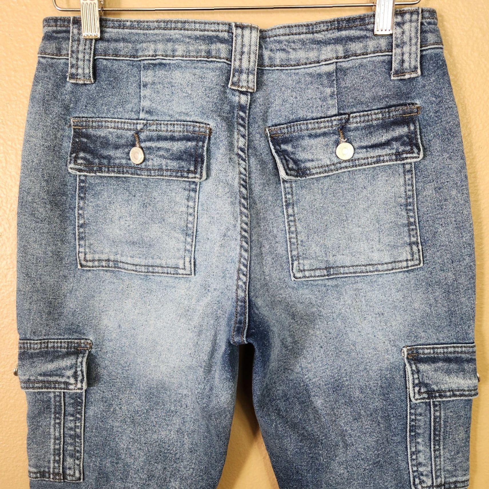 Vintage KanCan Huntsville High Rise Cargo Slim Straight Medium Wash Jeans Size 26/5-26 Women Size 26" / US 2 / IT 38 - 7 Thumbnail