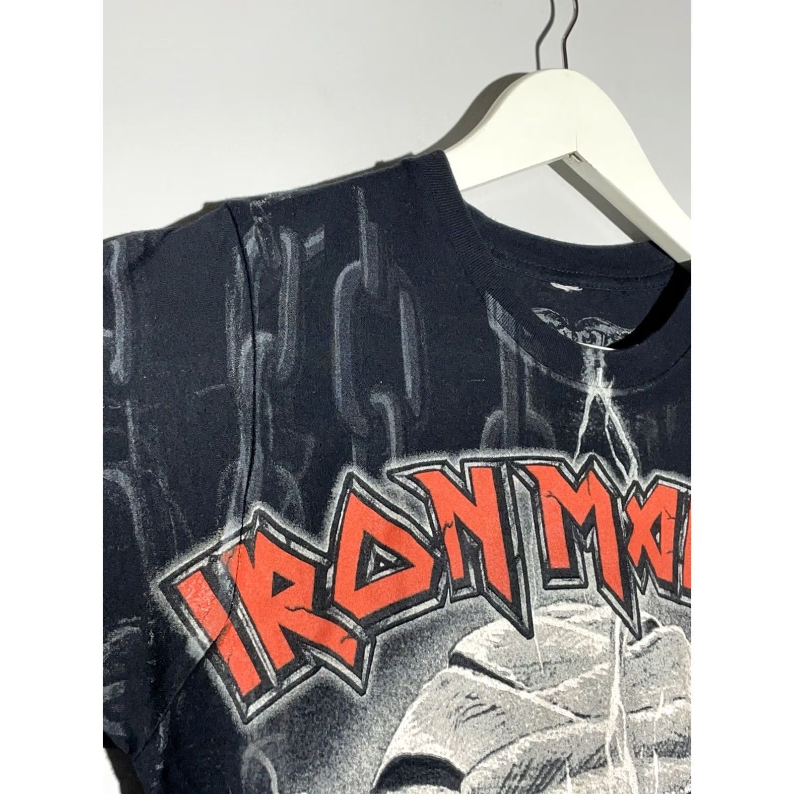 Vintage Iron Maiden T-Shirt Small Black Cotton Crew Neck Short Sleeve Band Logo Overprint 2008 Vintage: No Mens Mens? Size US S / EU 44-46 / 1 - 4 Thumbnail