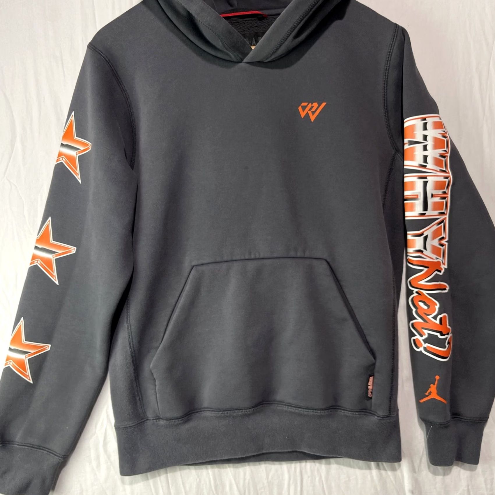 Jordan Brand Air Jordan Hoodie Mens S Gray Graphic Print Why Not Russell Westbrook Fleece City Sports Retro Player Logo Pullover Size US S / EU 44-46 / 1 - 3 Thumbnail
