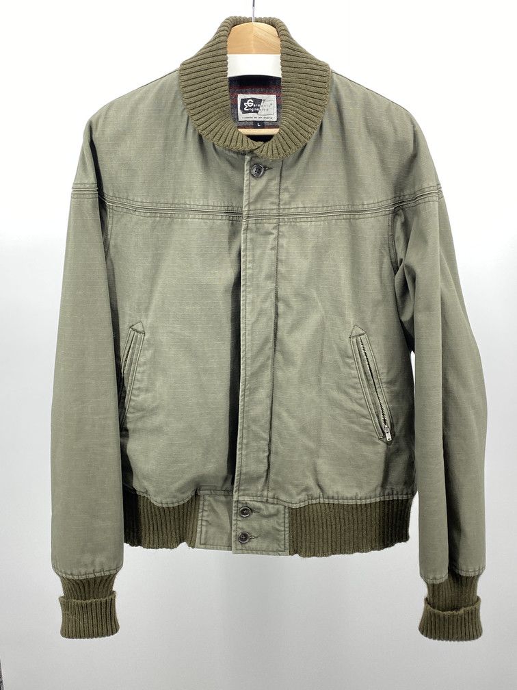 image of Engineered Garments Nyco Ripstop Wool Aviator in Green, Men's (Size Large)