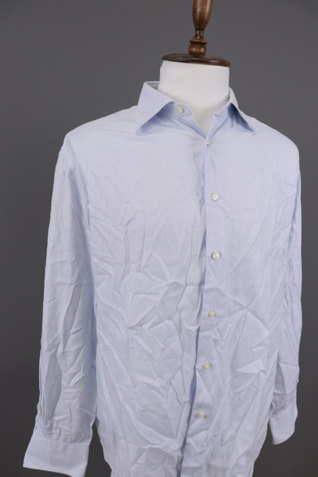 Ermenegildo Zegna Ermenegildo Zegna Regualr Fit Blue Shirt Size 43 / 17 Size US M / EU 48-50 / 2 - 8 Thumbnail