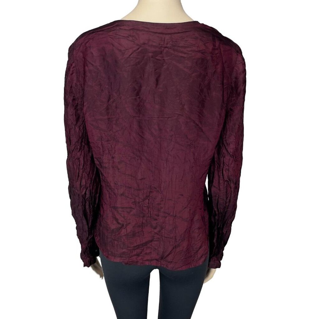 Marie Saint Pierre MARIE SAINT-PIERRE Burgundy Bordeaux Red Top Blouse Size S / US 4 / IT 40 - 4 Thumbnail