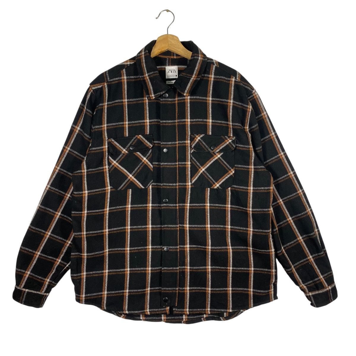 Zara Zara Relaxed Plaid Wool Zipper/Button Shirt Jacket XL Size Size US XL / EU 56 / 4 - 1 Thumbnail