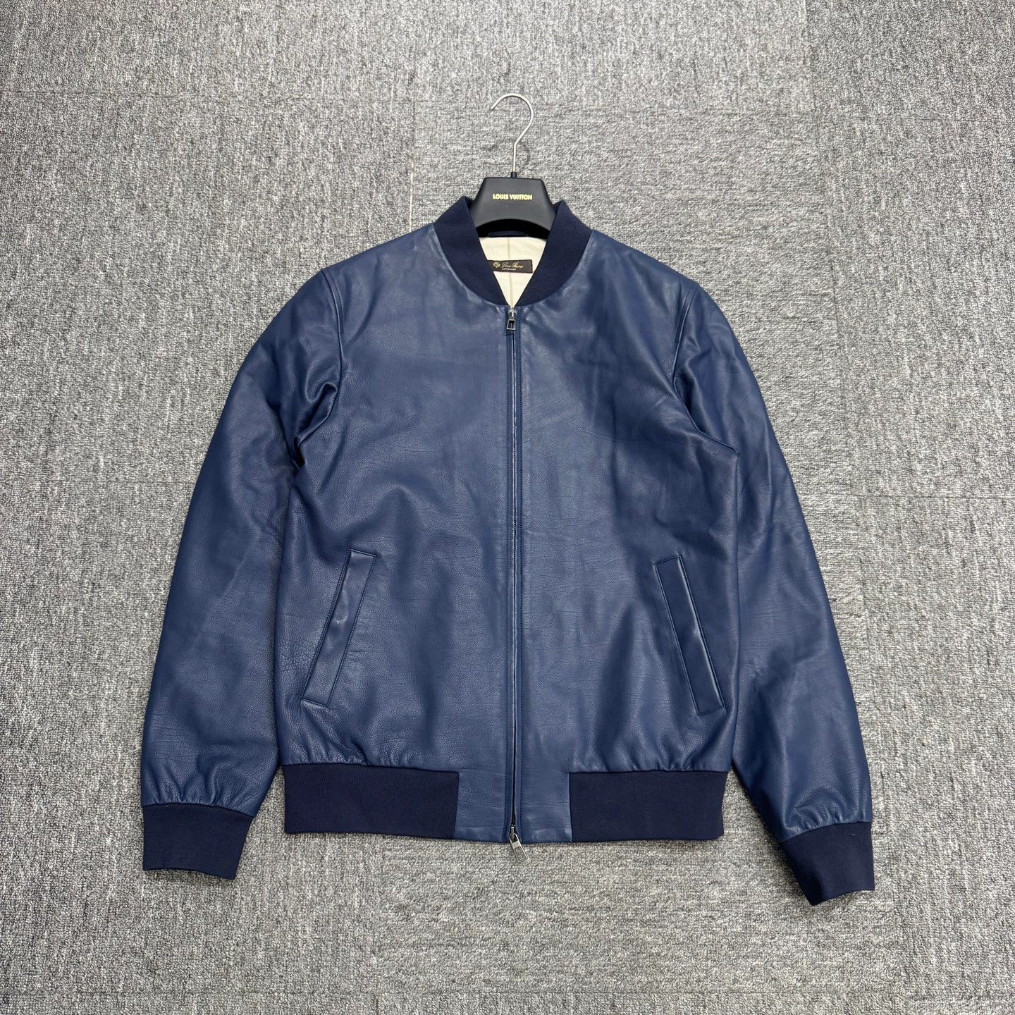 Loro Piana Blue Leather Bomber Jacket Size S Size US S / EU 44-46 / 1 - 1 Thumbnail