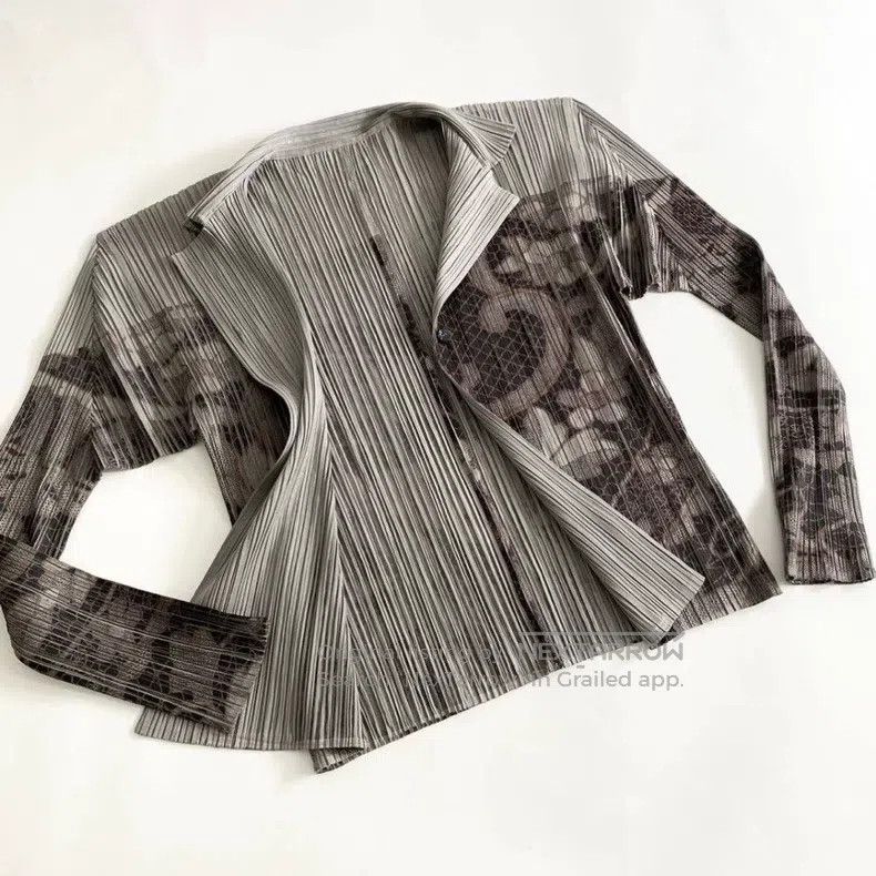 Issey Miyake Issey Miyake Haori Floral Pleated Jacket Size L / US 10 / IT 46 - 4 Thumbnail