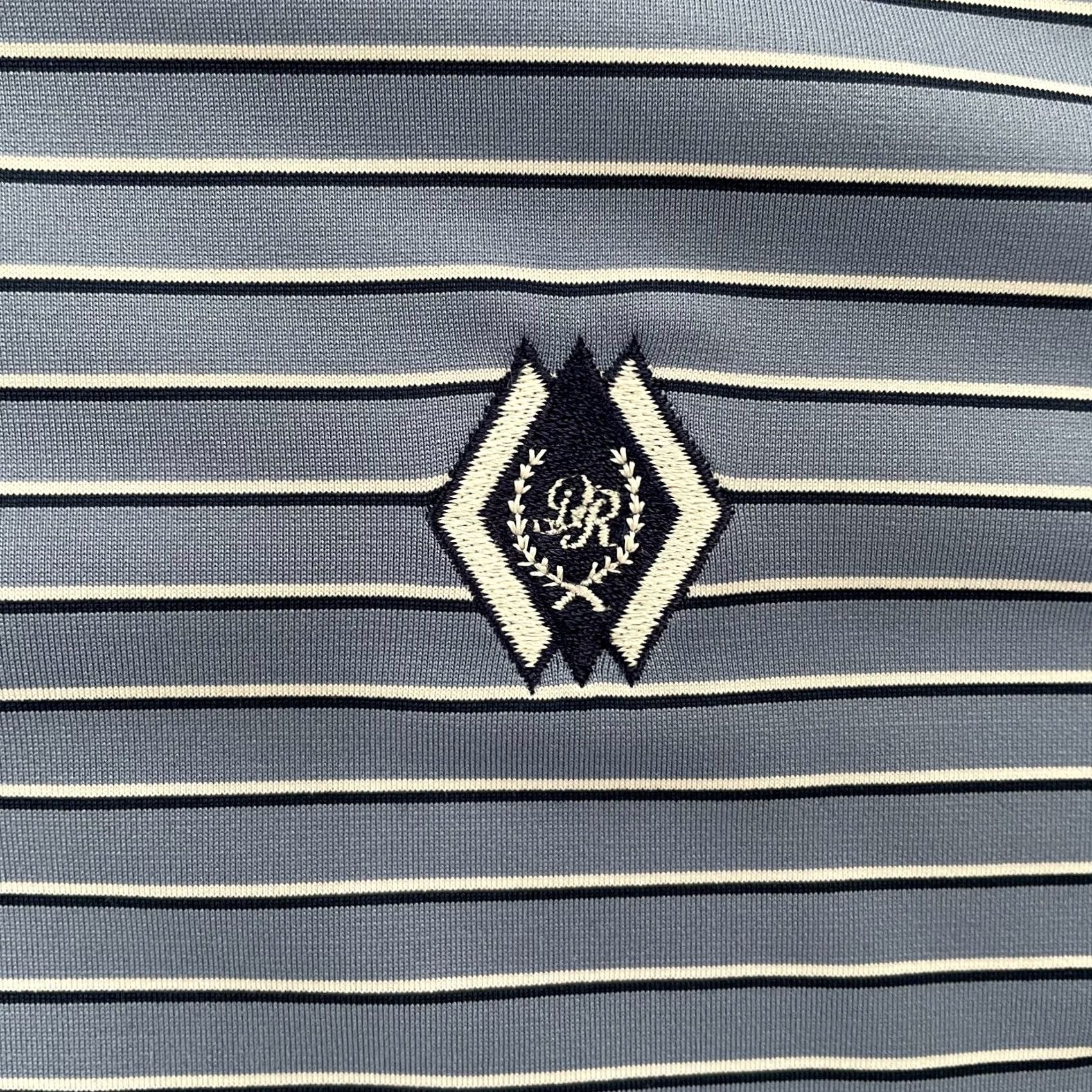 Vintage Holderness & Bourne Polo Adult Large Blue The Sutton Diamond Run Golf Club Shirt Polo Blue Striped Logo Embroidered Men Mens Golf Size US L / EU 52-54 / 3 - 3 Thumbnail