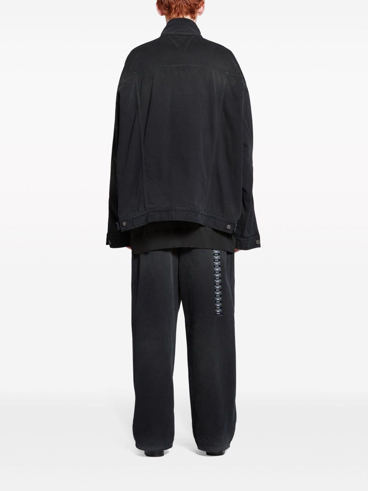 Balenciaga o1w1db11225 Denim Size Sticker Jacket in Black Size US L / EU 52-54 / 3 - 6 Thumbnail