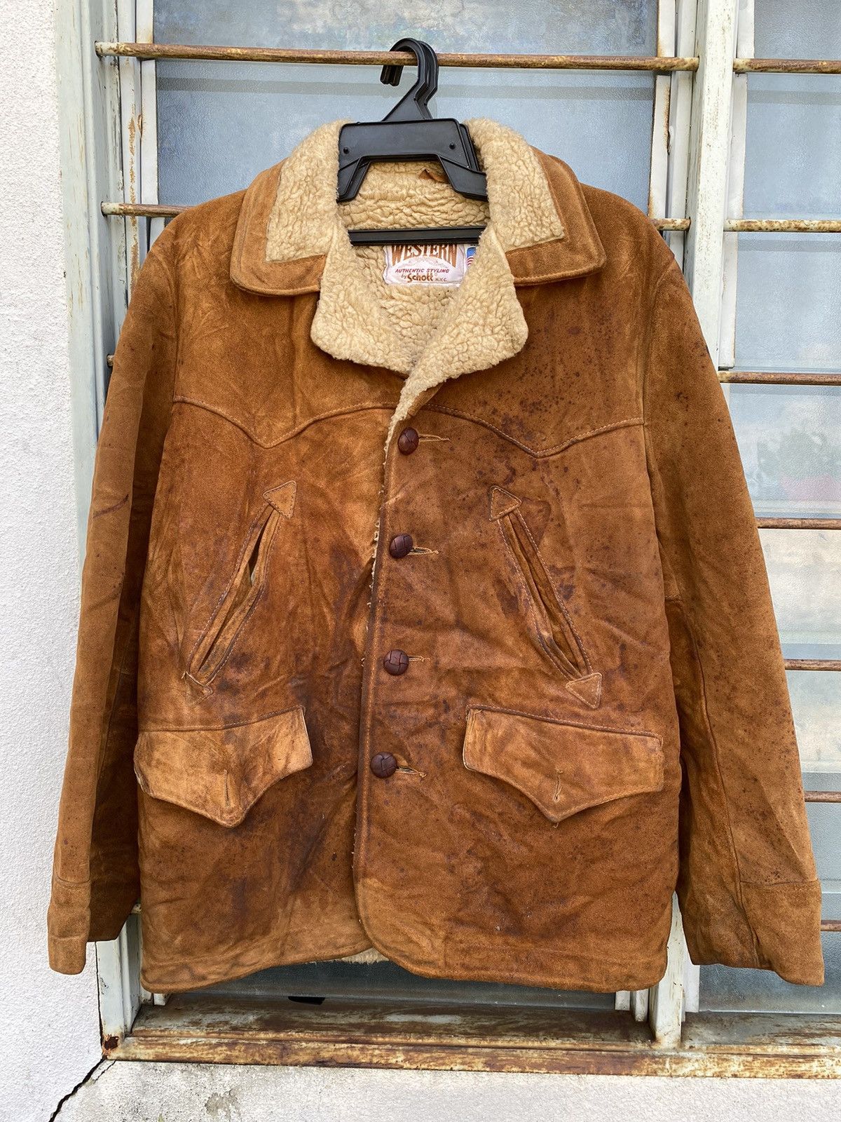 Schott × Vintage × Western Rise Schott Western Shearling Suede Jacket Vintage 90s Size US M / EU 48-50 / 2 - 4 Thumbnail