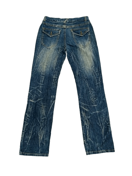 Japanese Brand Vintage Unbrand Jean's Electric Flash Style Blue Denim Size US 30 / EU 46 - 2 Thumbnail