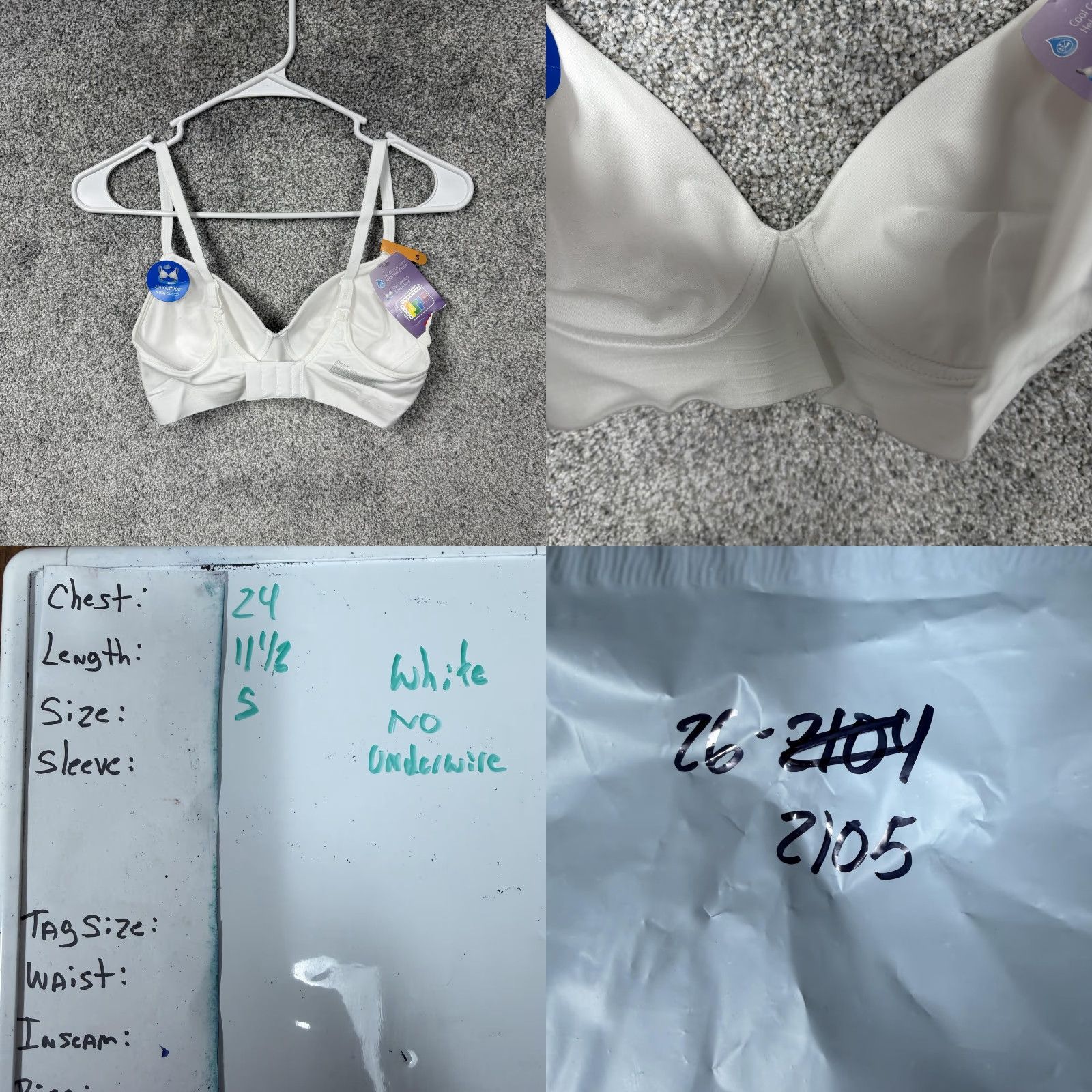 Hanes Hanes Womens S White Wireless SmoothTec Everyday Comfort T-Shirt Bra NWT Size ONE SIZE - 8 Thumbnail