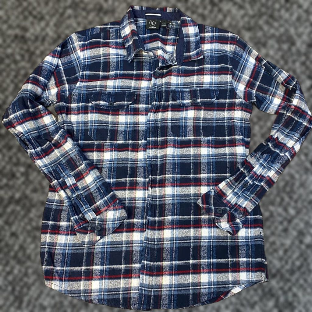 Burnside Burnside Shirt Mens Large Western Blue Plaid Flannel Long Sleeve Pockets Shirt Mens Large Blue Plaid Western Flannel Button-Up Burnside Size US L / EU 52-54 / 3 - 1 Thumbnail