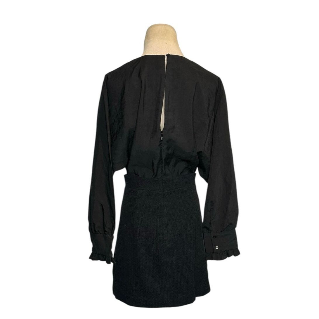 Zara Zara Black Contrasting Tweed Long Sleeve Mini Dress Size S Size S / US 4 / IT 40 - 13 Thumbnail