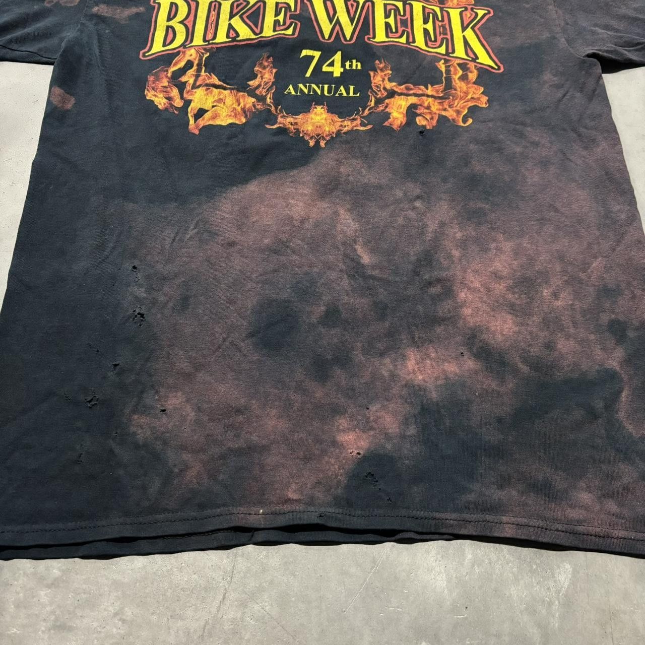 Japanese Brand × Vintage Crazy Vintage Y2K/2000s Black Grunge Bike Week Bleached Graphic Tee! Size US M / EU 48-50 / 2 - 5 Thumbnail