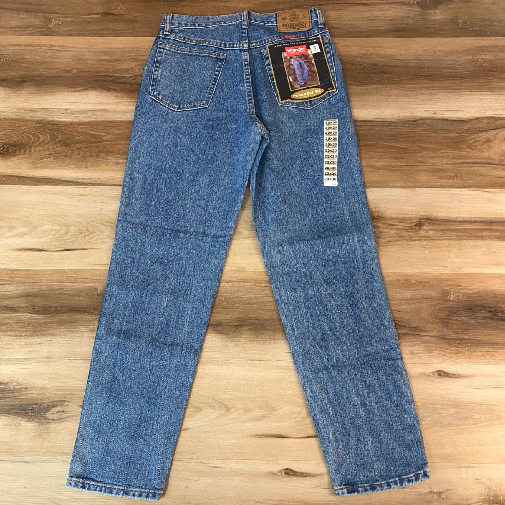 Wrangler VINTAGE Wrangler Jeans Relaxed Fit Blue Denim Mens 29x30 NWT USA 97601 AS Size US 29 - 8 Thumbnail