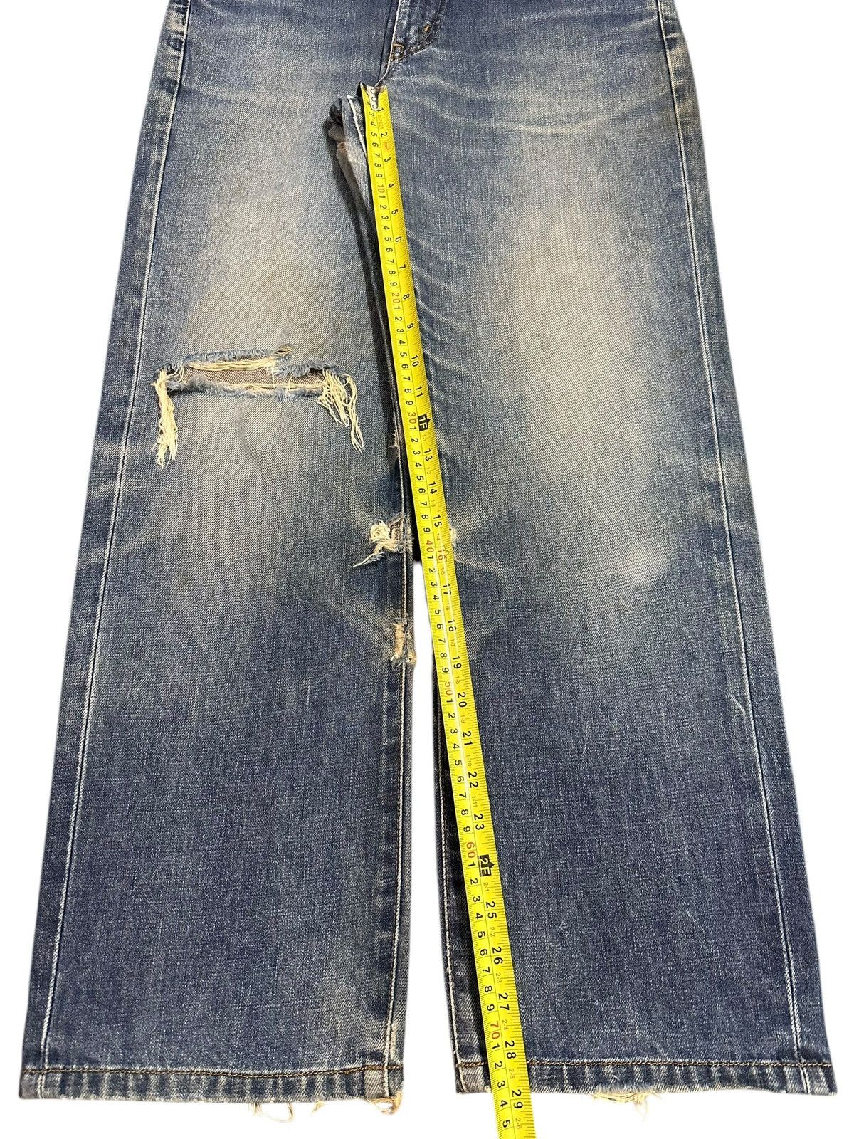 Edwin Vintage Edwin 503z Blue Faded Wash Distress Baggy Jeans Size US 31 - 13 Thumbnail