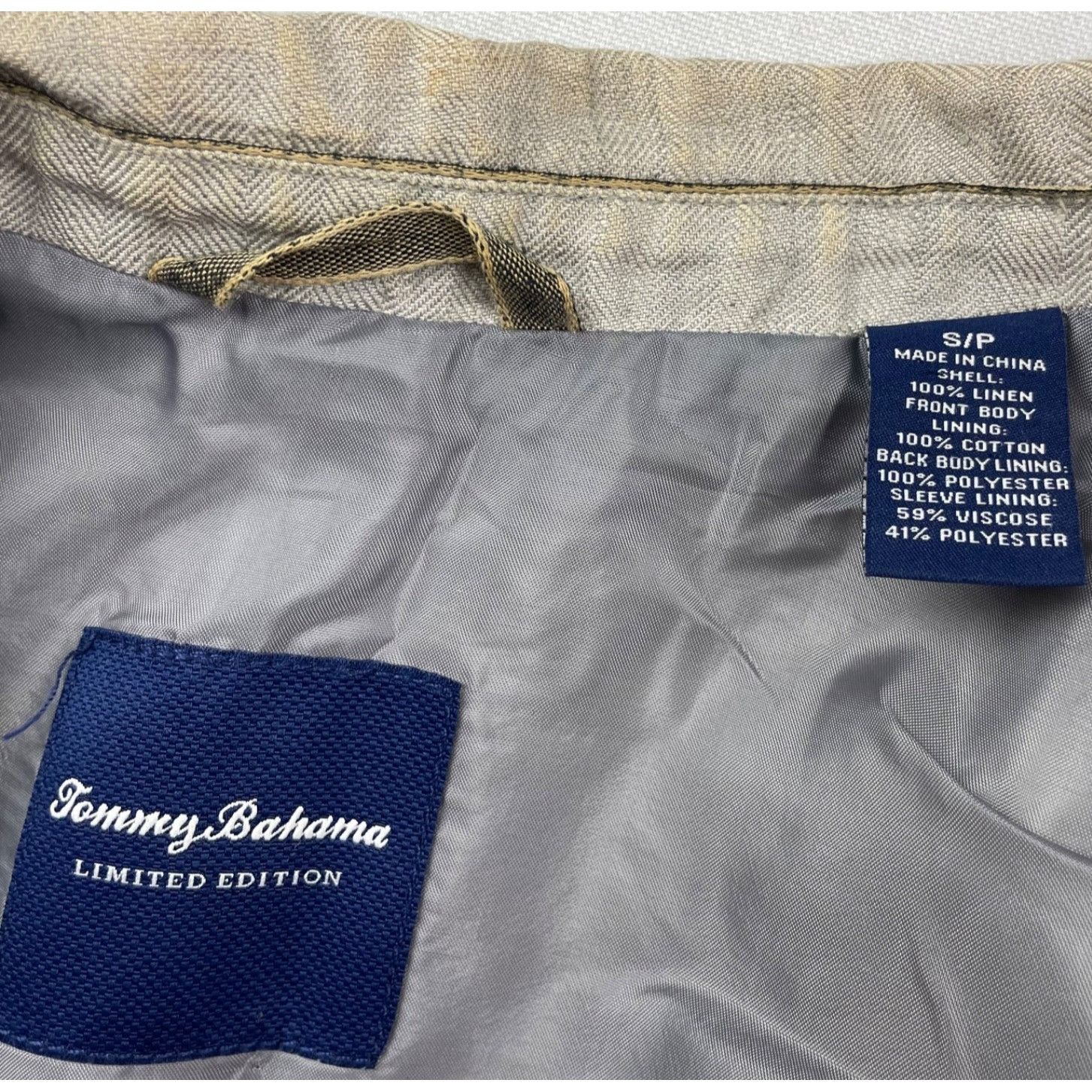 Tommy Bahama Tommy Bahama Men’s 100% Irish Linen 2-Button Blazer Beige/Ta Size 40R - 16 Thumbnail