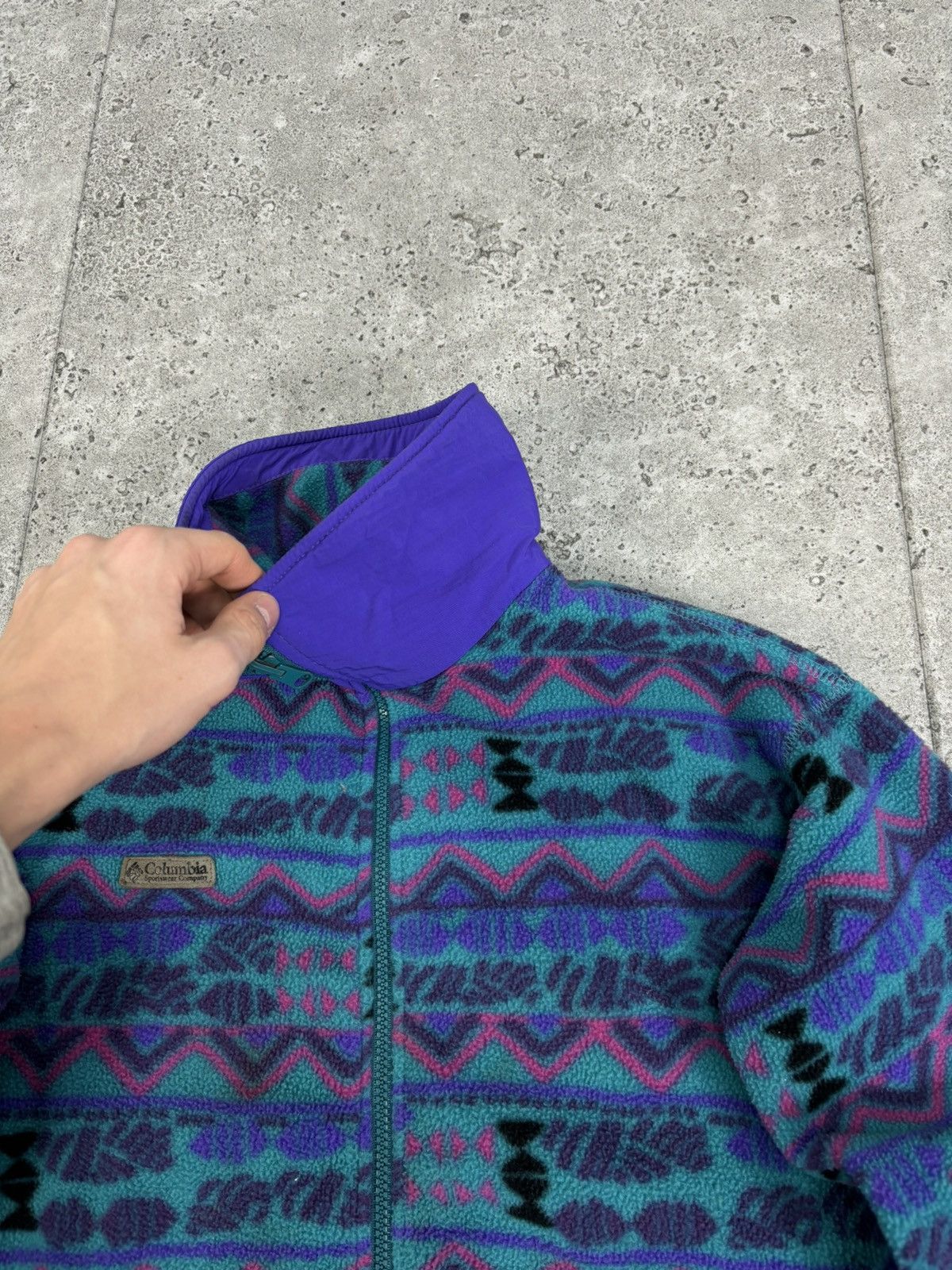 Columbia × Vintage Crazy Archive 90s Columbia Aztec Synchilla Zip Fleece Y2K Size US S / EU 44-46 / 1 - 9 Thumbnail