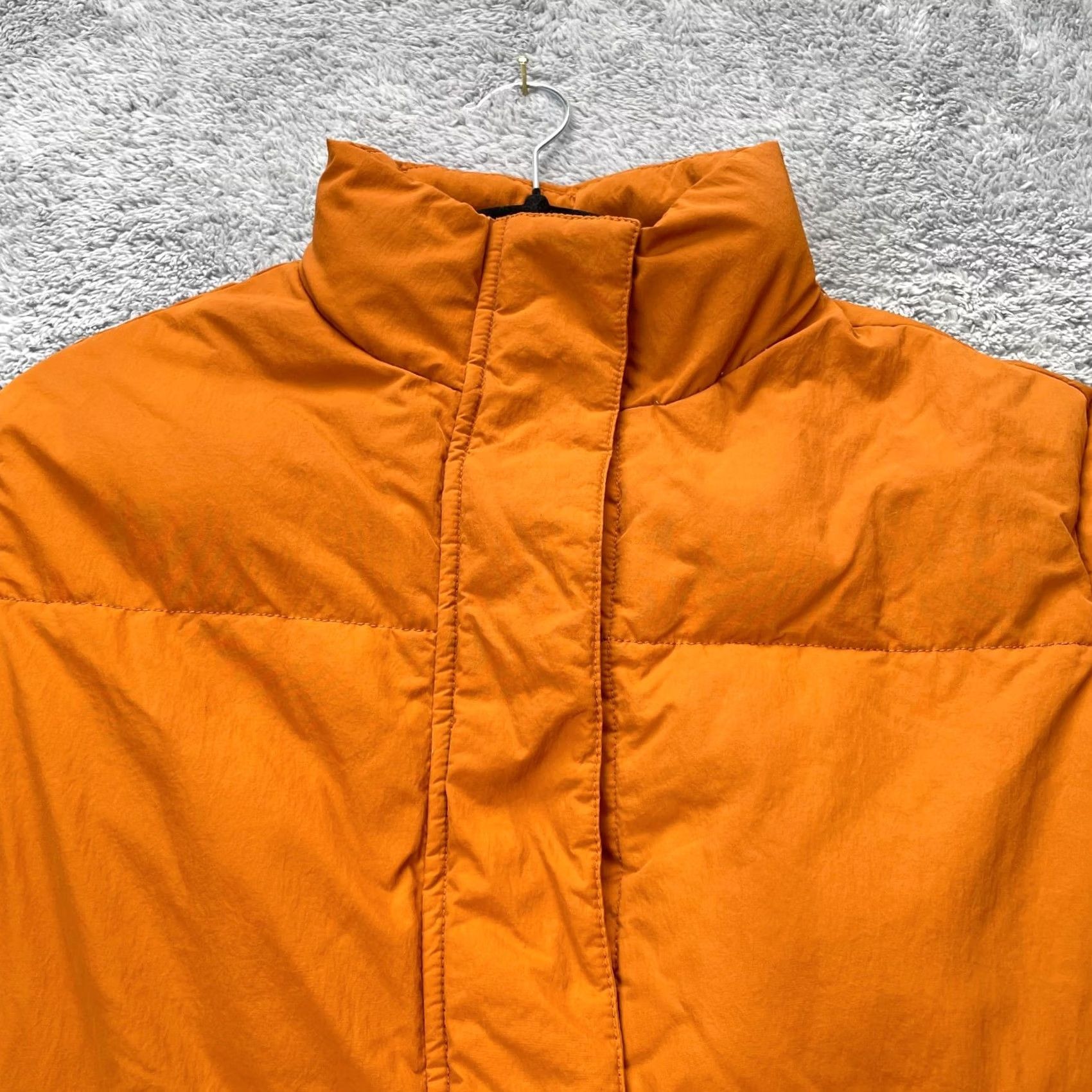 Everlane Everlane Vest Mens XXS Orange Nylon Puffer Full Zip Insulated Coat Jacket Short Stand-Up Collar Size US XXS / EU 40 - 3 Thumbnail