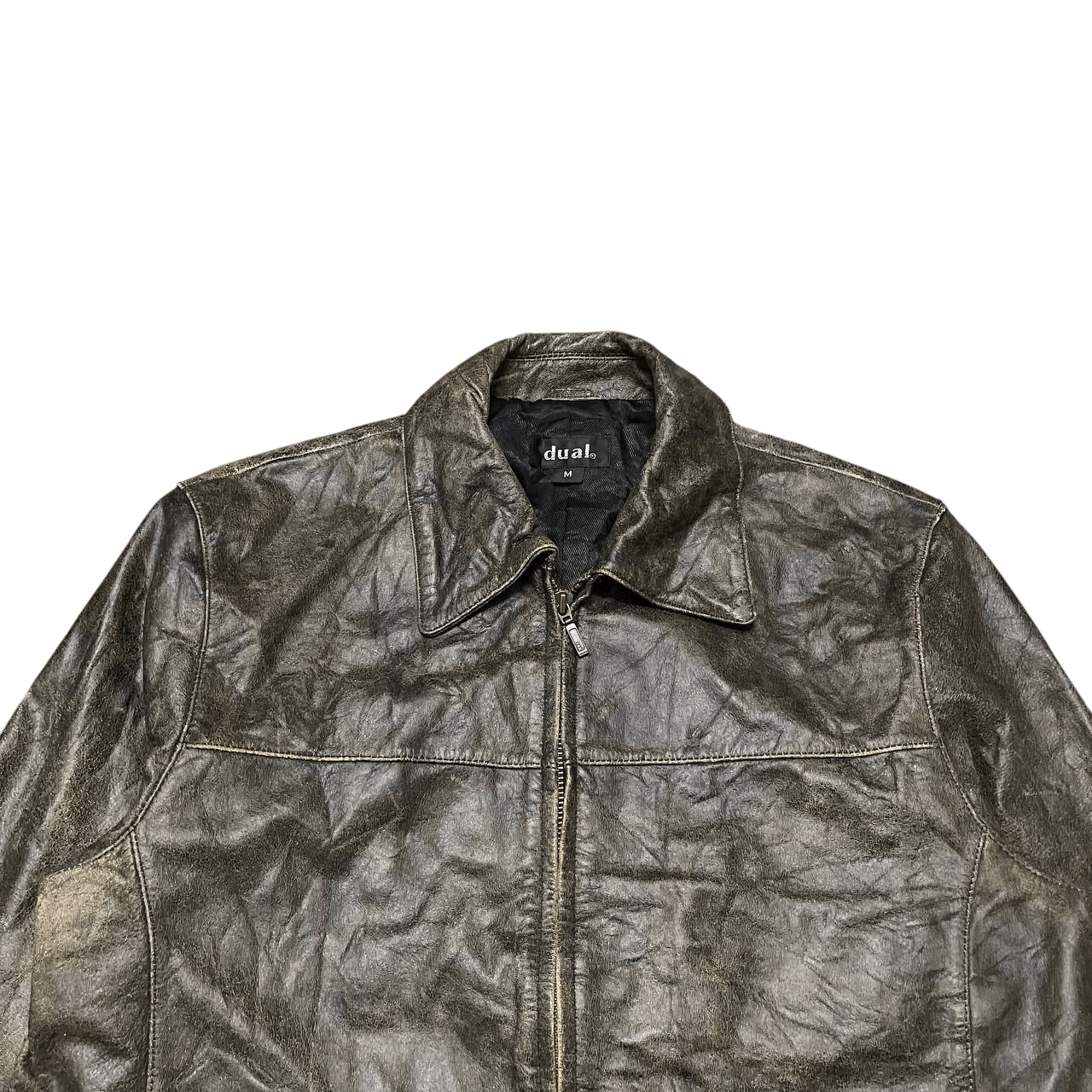 Leather Vintage Dual Leather Zipper Jacket Size US M / EU 48-50 / 2 - 2 Thumbnail