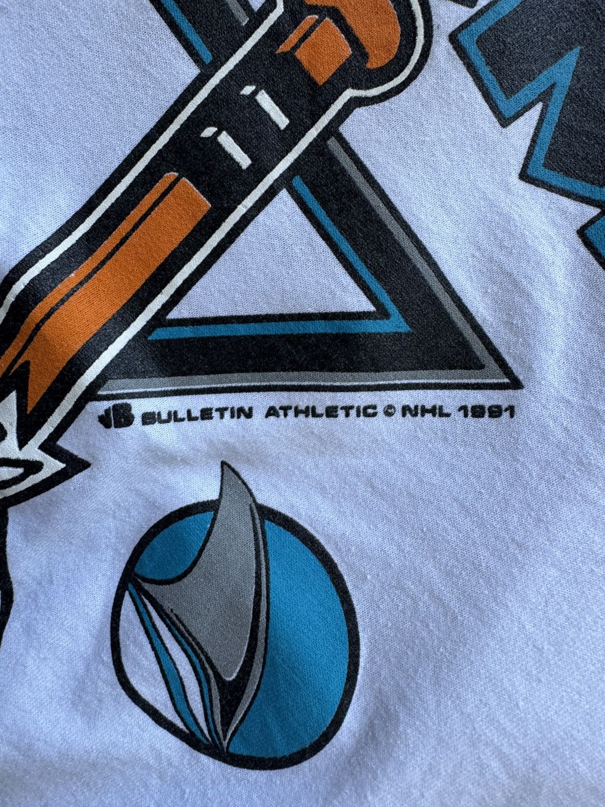 NHL 1991 San Jose Sharks 90s Ice Hockey Bulletin Athletic Shirt Size US XL / EU 56 / 4 - 8 Thumbnail