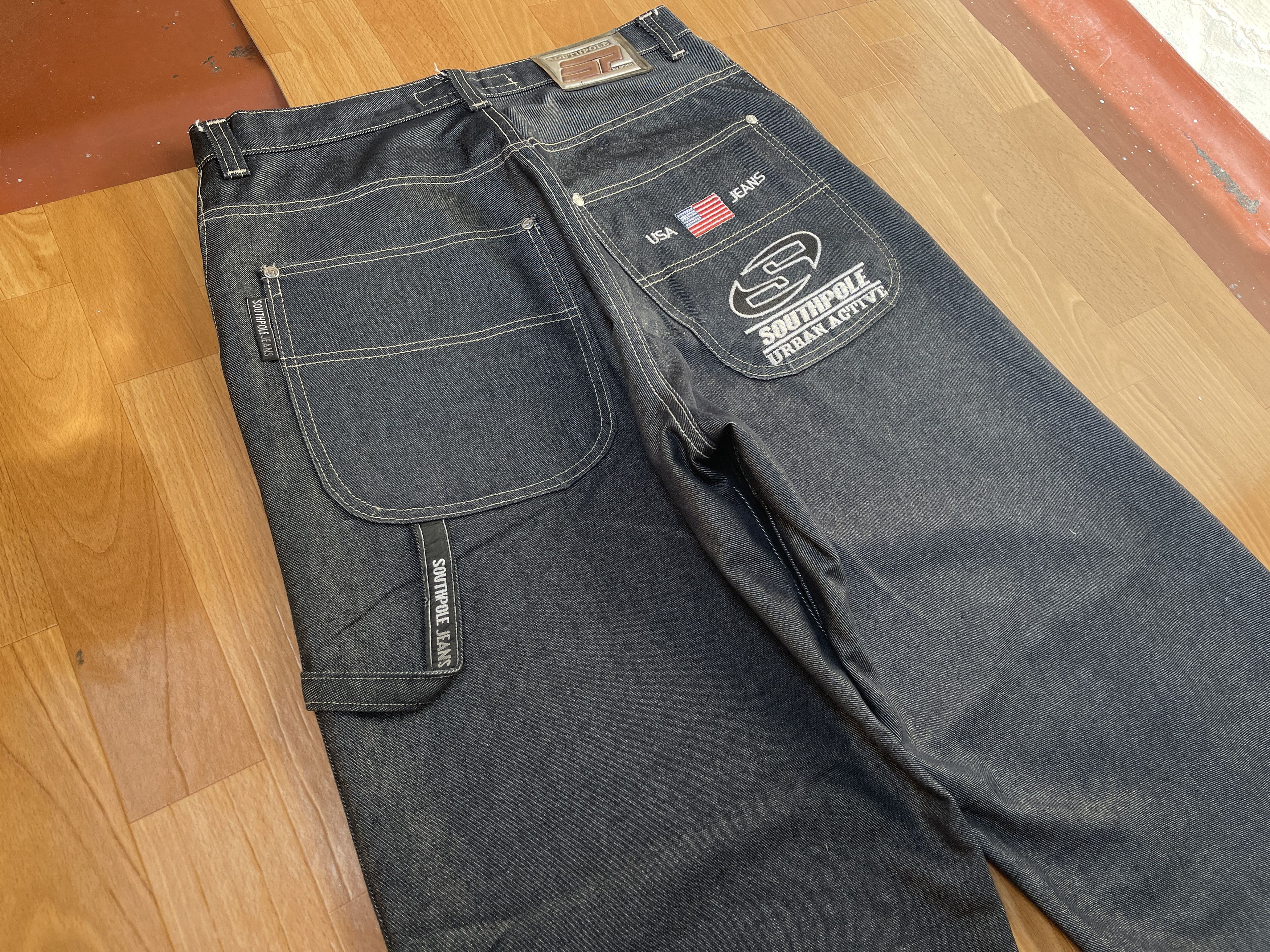 Southpole Southpole jeans, shiny gray silver vintage baggy, 90s Y2K 32 Size US 32 / EU 48 - 2 Thumbnail