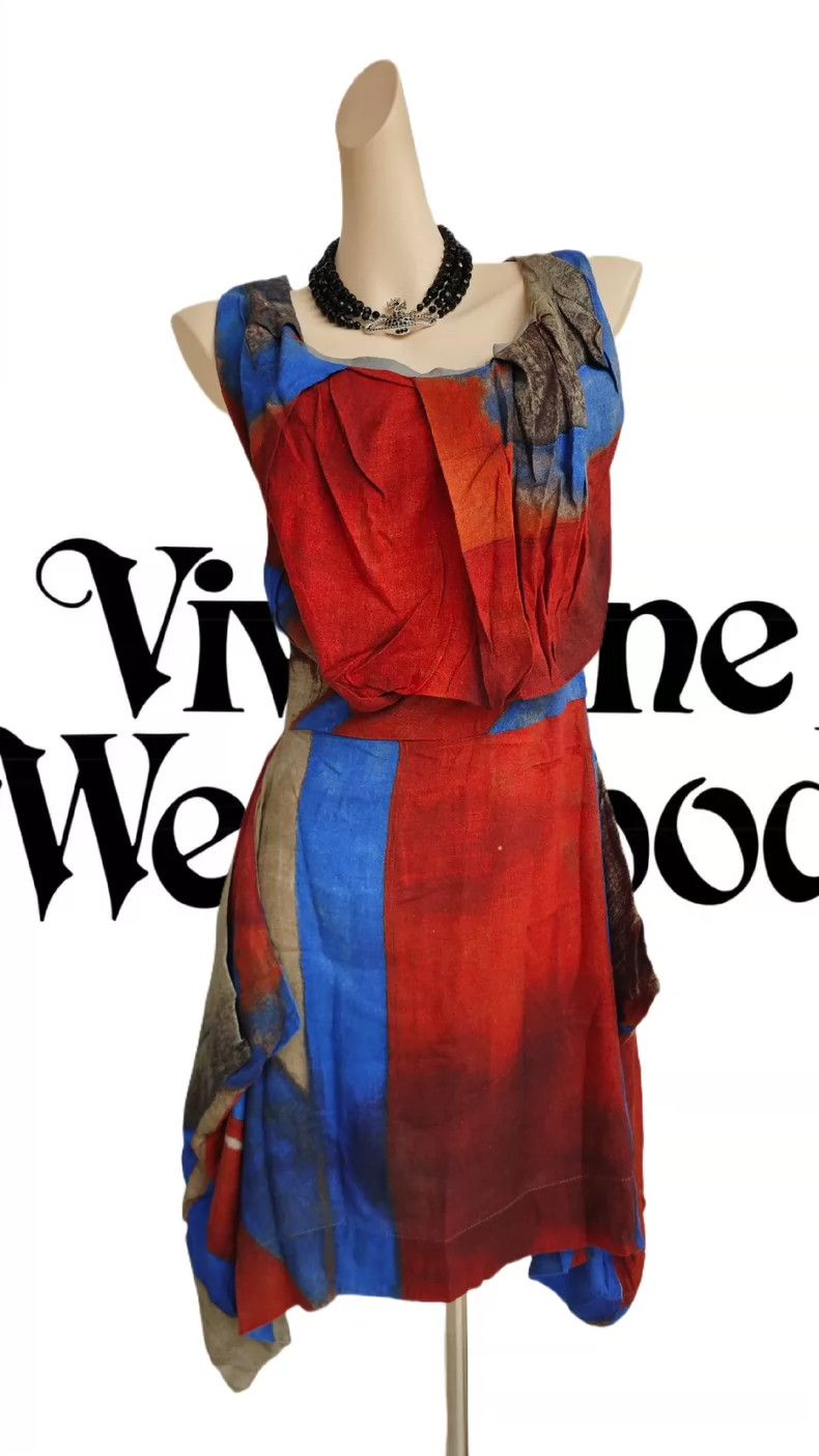 Vivienne Westwood Red and blue color matching dress