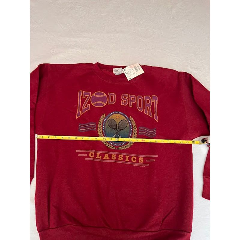 Izod Vintage NWT 90s Izod Sport Sweatshirt Burgundy Tennis Size L Size US L / EU 52-54 / 3 - 5 Thumbnail