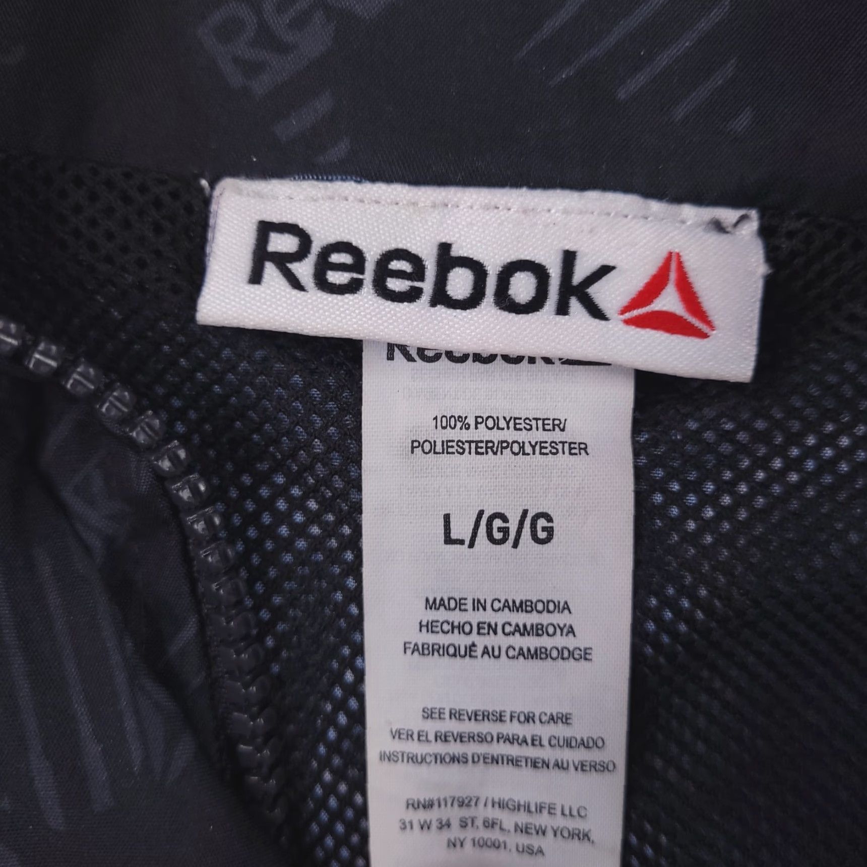 Reebok Reebok Jacket Mens L Black Windbreaker BOXY FIT Track Size US L / EU 52-54 / 3 - 3 Thumbnail