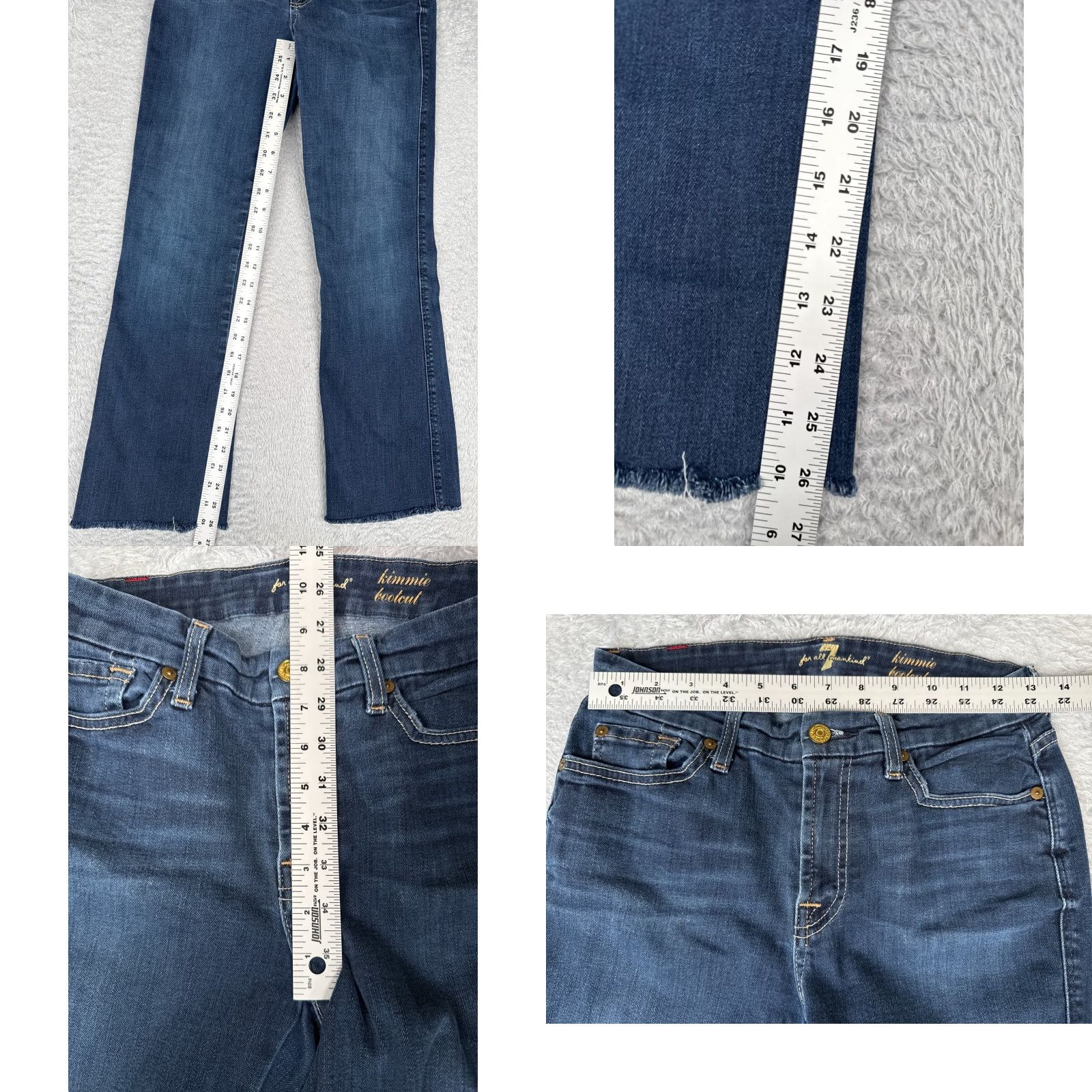 7 For All Mankind 7 For All Mankind Jeans Womens 27x27 Blue Denim Kimmie Bootcut Low Rise Dark Raw Size 27" / US 4 / IT 40 - 8 Thumbnail